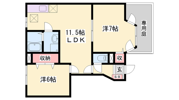 滝野駅 徒歩11分 1階の物件間取画像